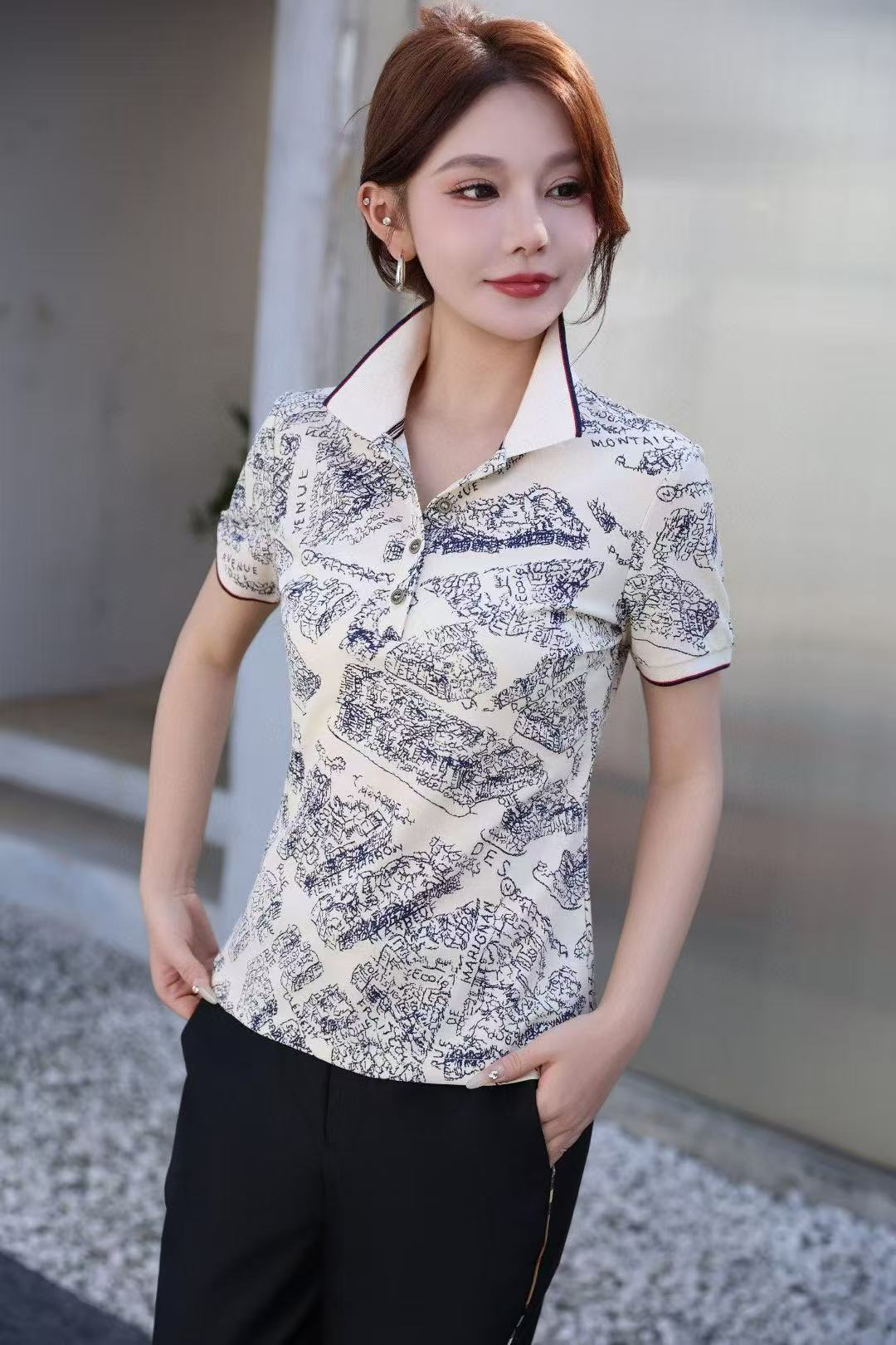 Áo thun BB 1262 hoạ tiết cổ bẻ xịn 6672