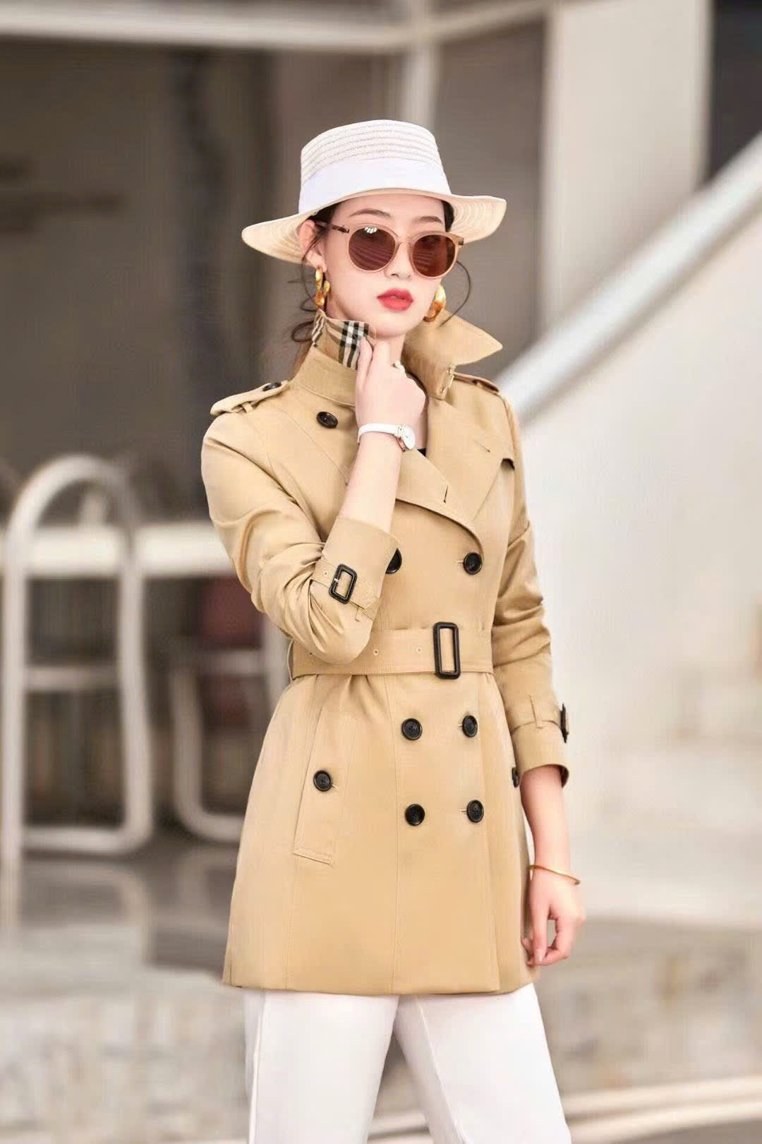 Áo BB Khoác cổ vest ngắn kèm belt nhiều nút Màu Nude 7391