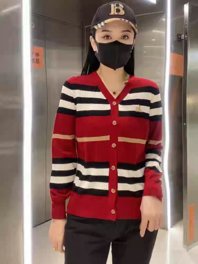 Áo BB cardigan sọc ngang dài tay Màu Nude 6867