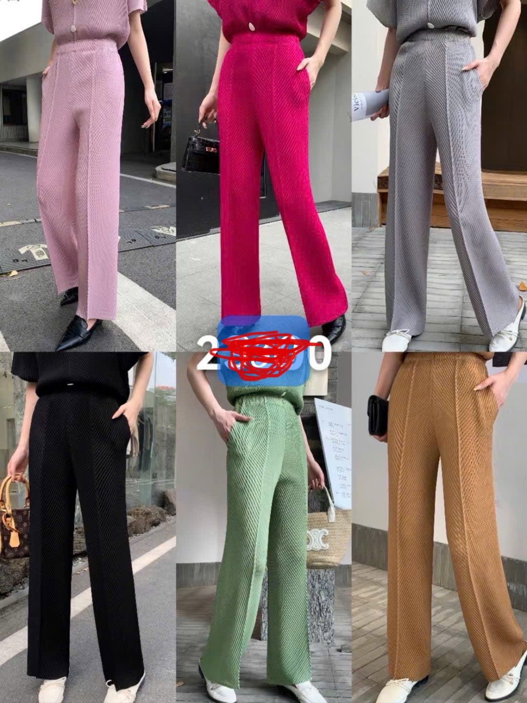 Quần nhún xếp li cạp chun co giãn siêu thoài màu Đen 5455