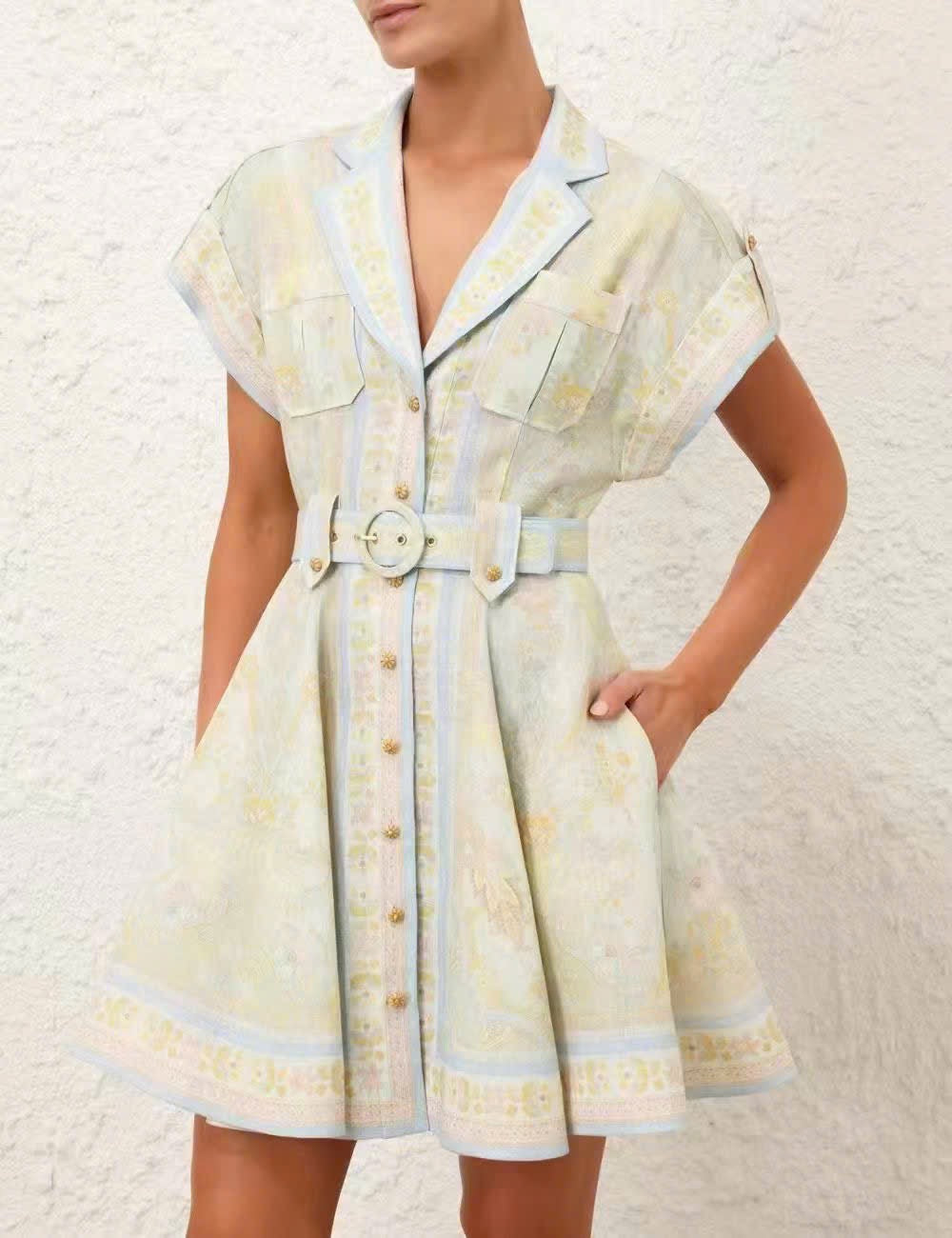 Đầm thiết kế trẻ trung ngắn kèm belt 5308