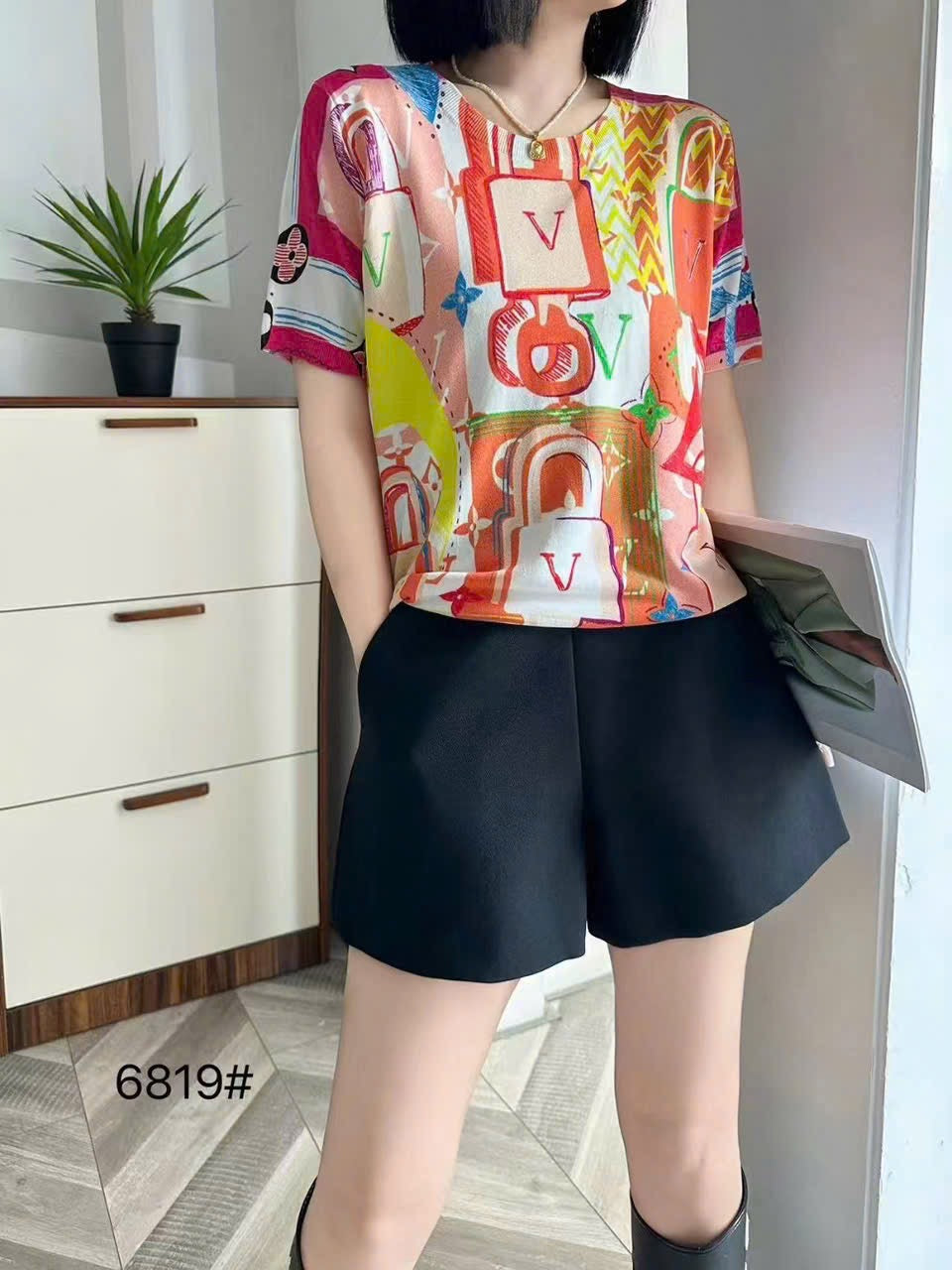 Áo montoghi hoạ tiết lv 6831