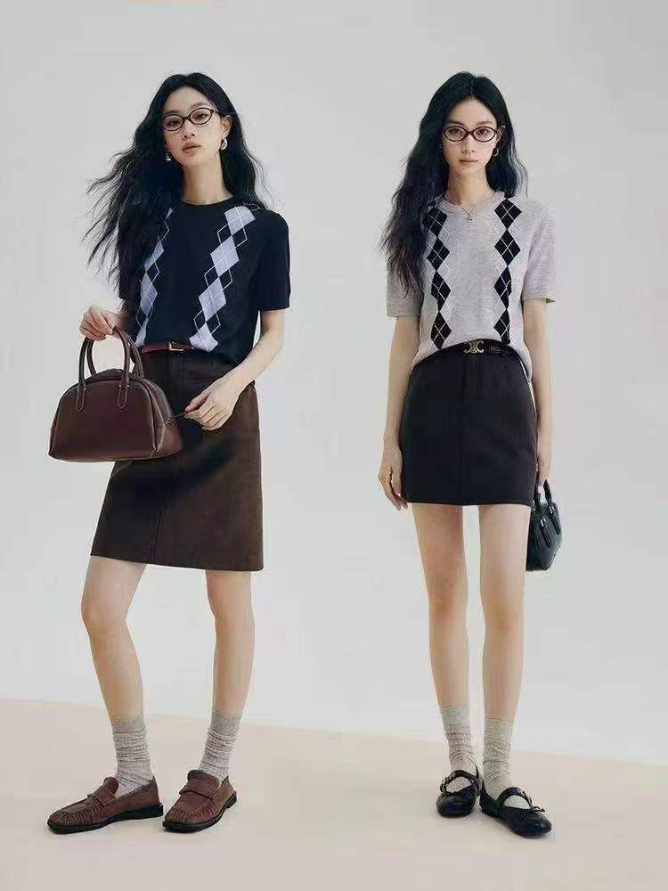 Cặp áo tay ngắn quả trám màu Xanh +Xám 6873