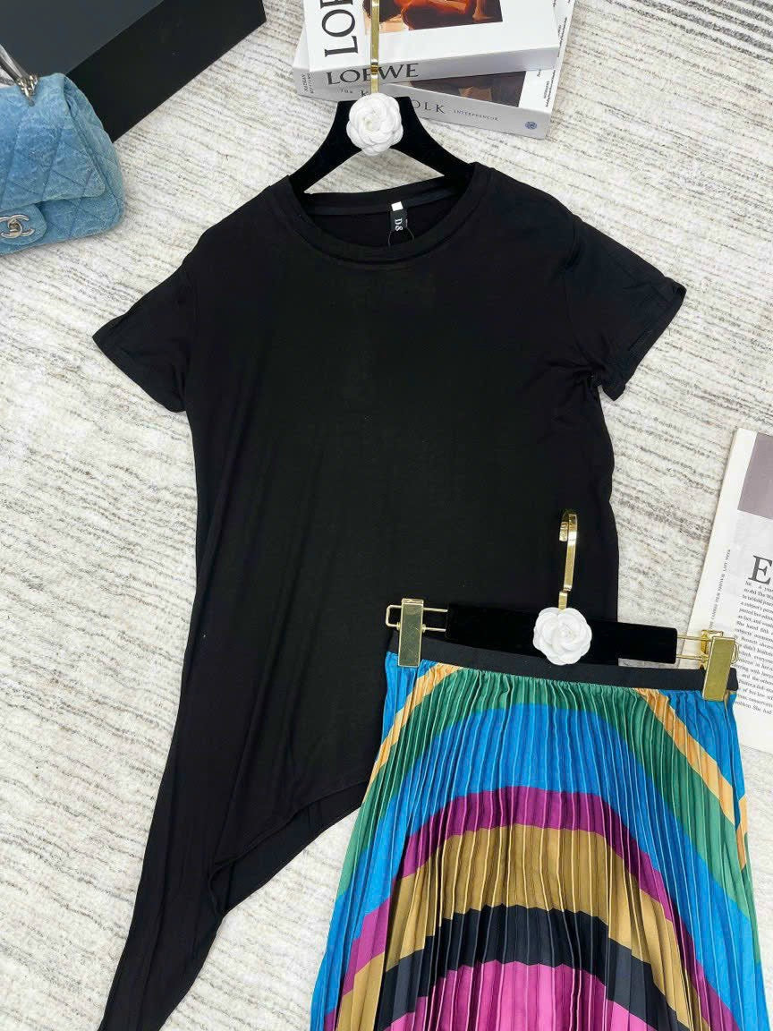 Set áo thun chân váy nhiều màu màu xanh 1856 ❤️ $100/4 sét