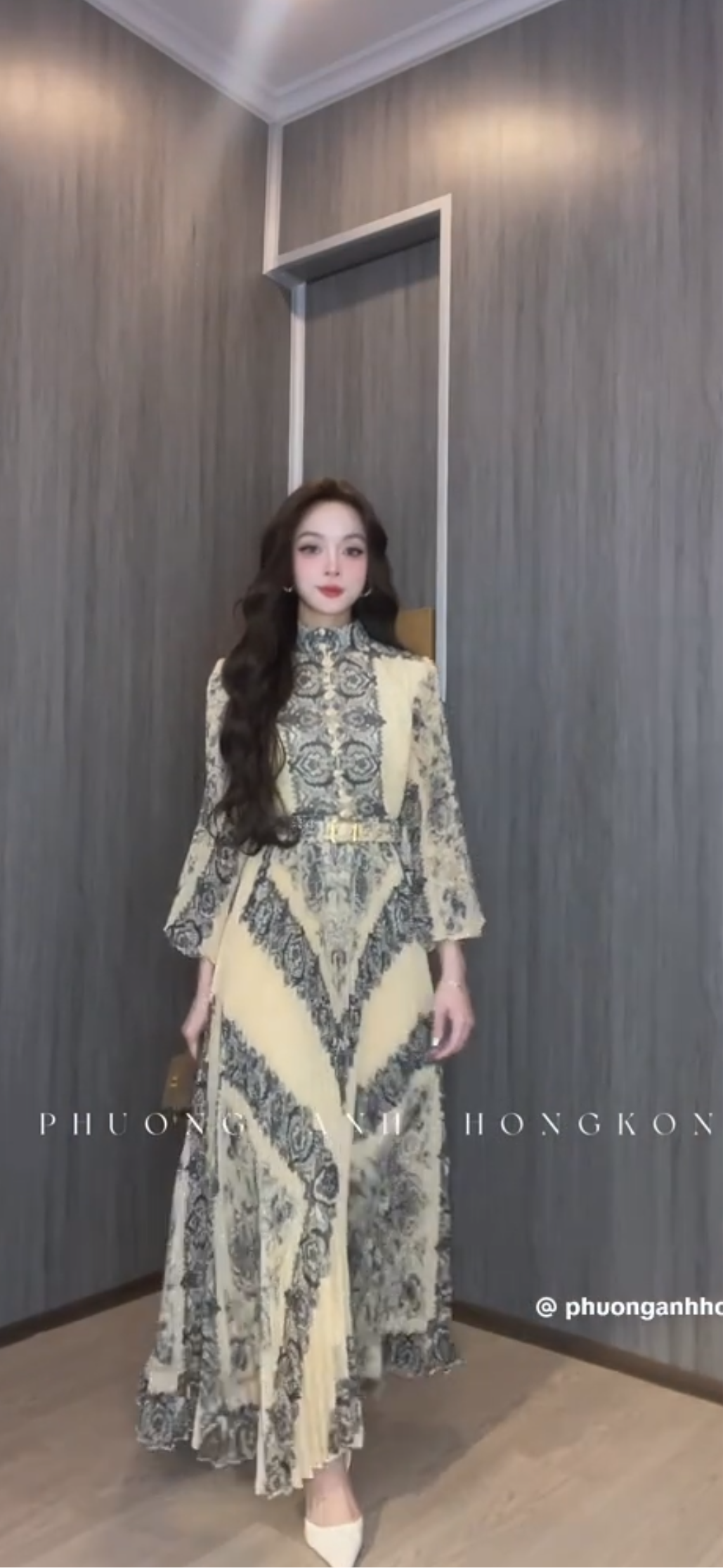 Đầm lụa maxi dài nhẹ nhàng Kèm belt 5322