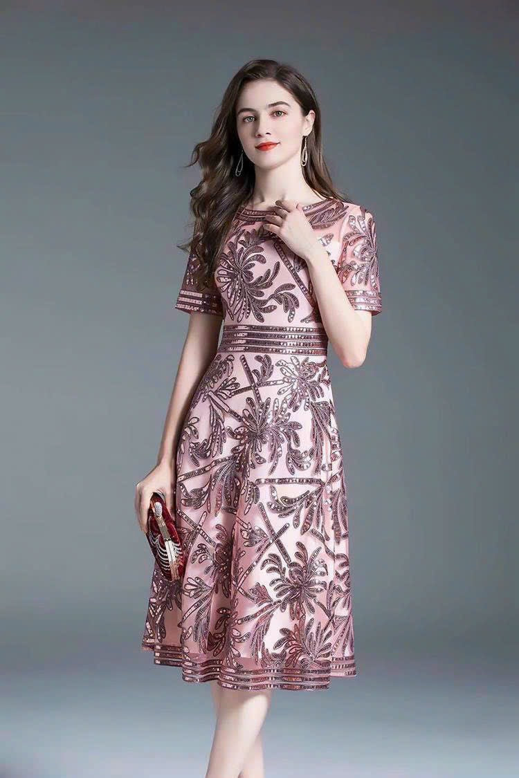 Beaded dress pink 227