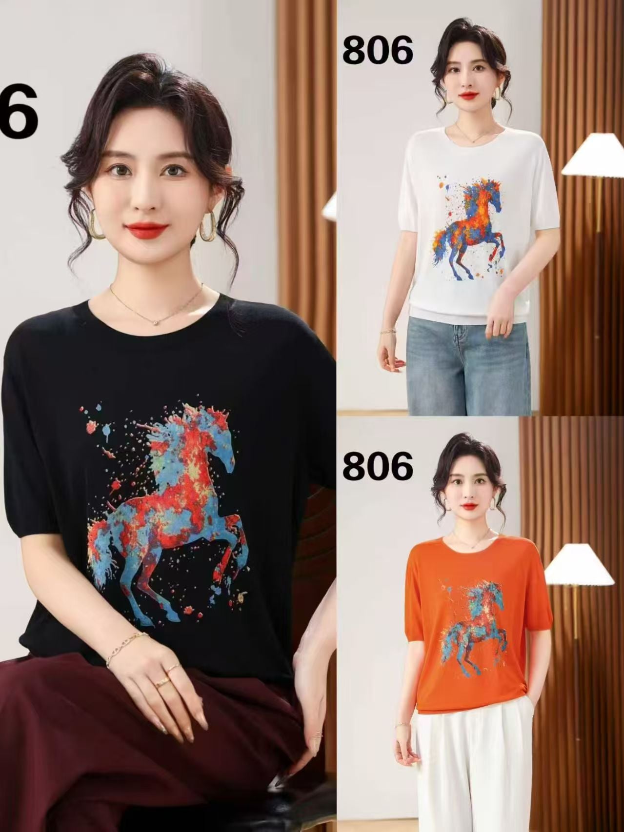 Áo Montoghi ngựa cam MÀU ĐEN 7927