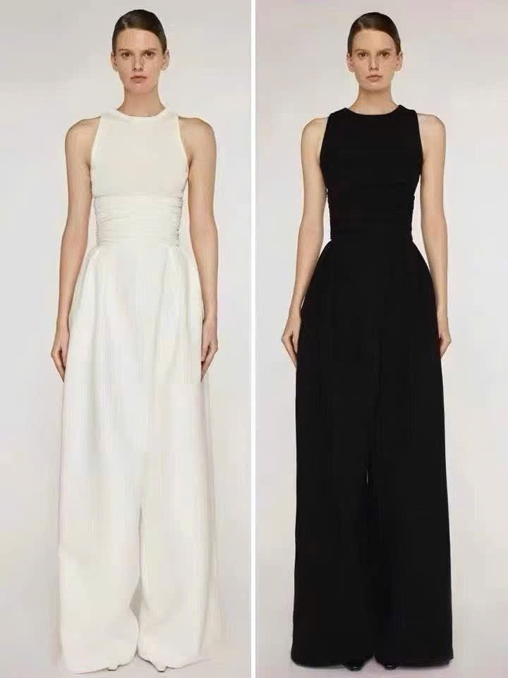 Sét thiết kế áo ba lỗ cùng quần cạp cao thời trang Màu Đen 6355