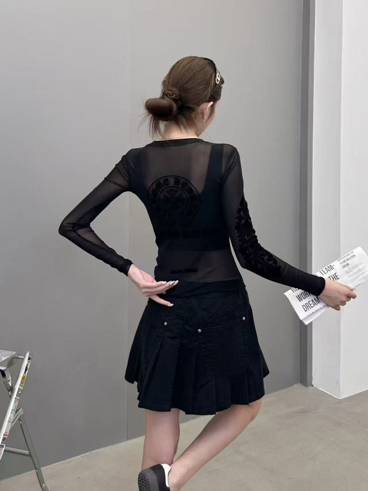 Áo Chrome body tôn dáng Màu Nâu 7344