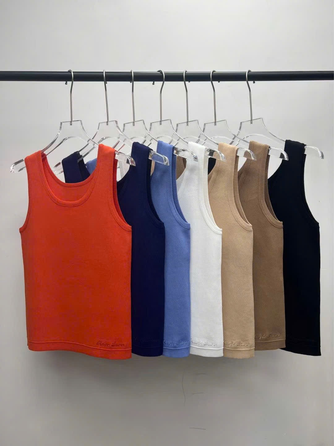 Áo sát nách Polo thun co giãn màu nu ($100/5 áo) 6209