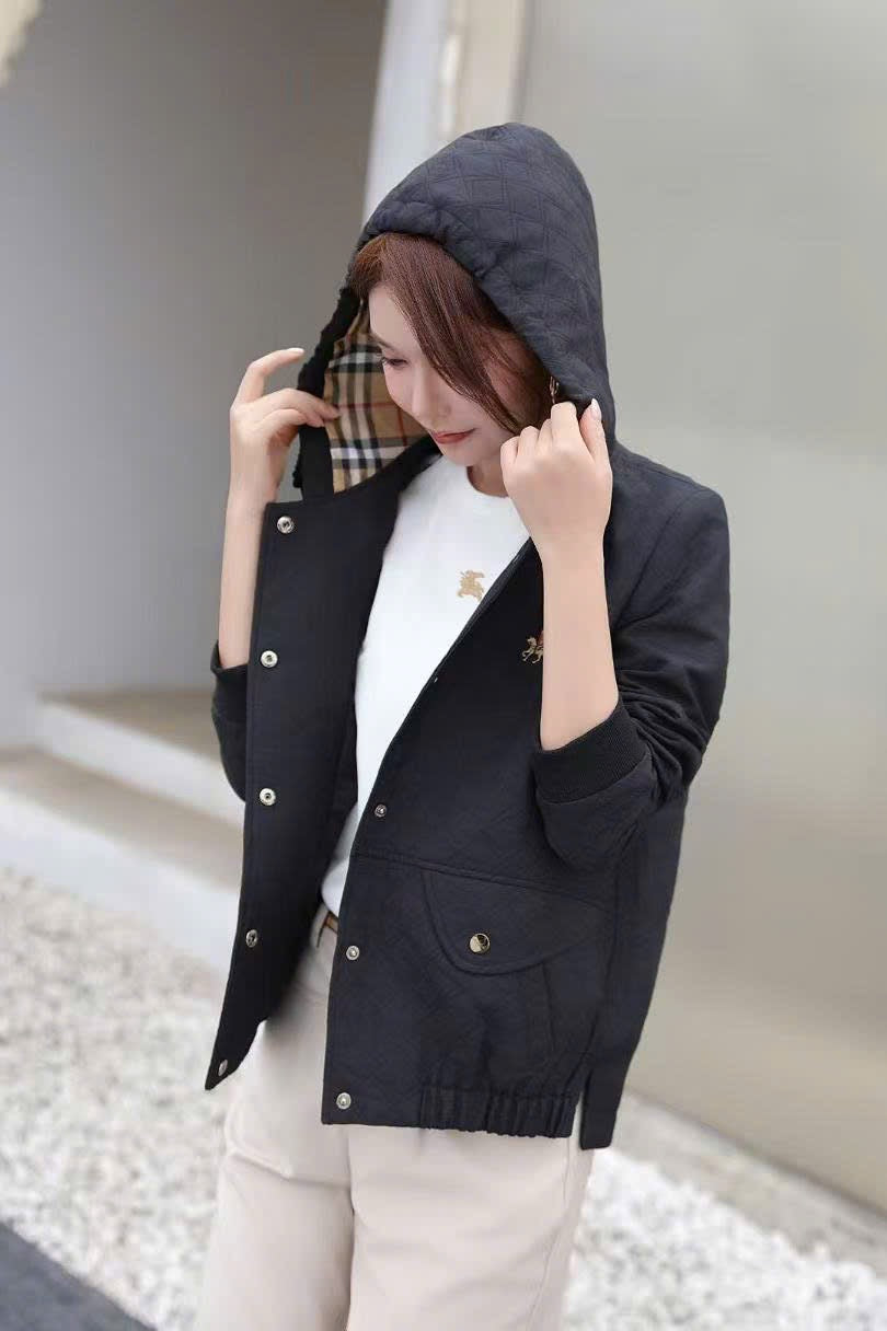 Áo BB khoác trơn logo ngực nút bấm Màu Đen 7388