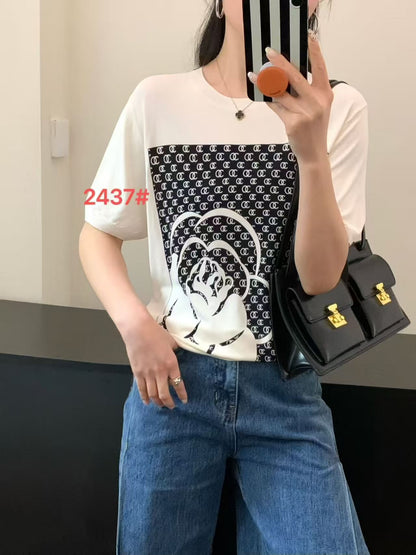 Áo Montoghi Cc bông hoa Trắng 8742