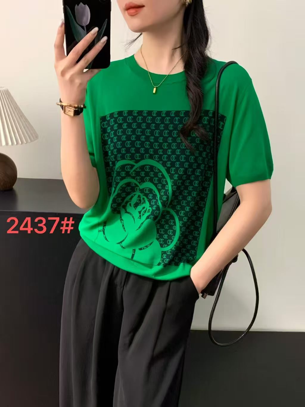Áo Montoghi Cc bông hoa Trắng 8742