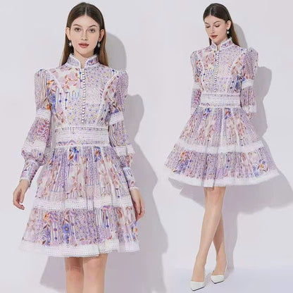 Đầm voan lụa cổ sơ mi ngắn tay dài kèm dây cột Màu Xanh Lá 6332