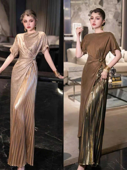 Set thiết kế áo dài vạt xéo quần ống rộng sang chảnh quí cô Màu Beo 5549