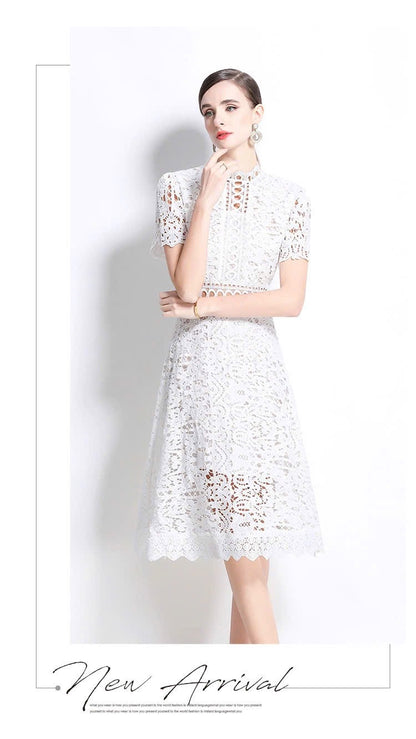 Đầm ren liền viền eo xịn MÀU TRẮNG 5969