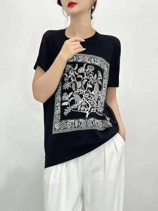 Áo Montoghi đen phối trắng 7919