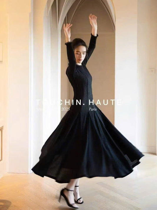 Đầm Zim dài tay dáng dài xịn đẹp Màu Đen 6367