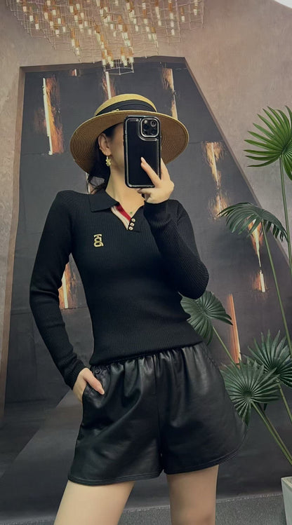 Áo Bb cổ tim tay dài Màu Nude 7629