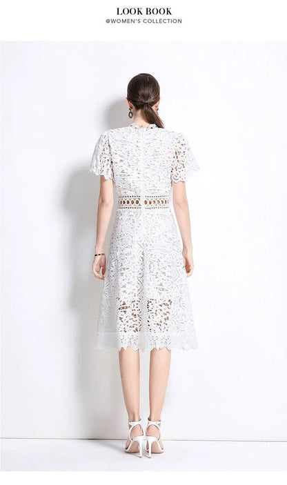 Đầm ren liền viền eo xịn MÀU TRẮNG 5969