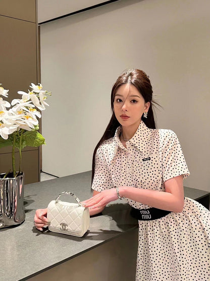 Miu polka dot dress màu chấm đỏ 1611