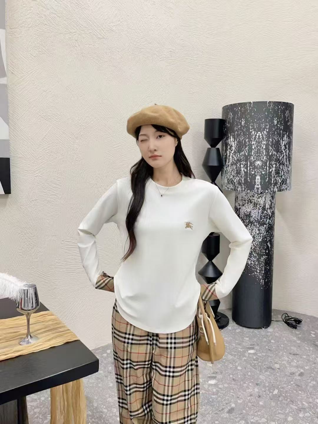 Áo Bb thun cotton tay dài phối sọc Màu Trắng 7513