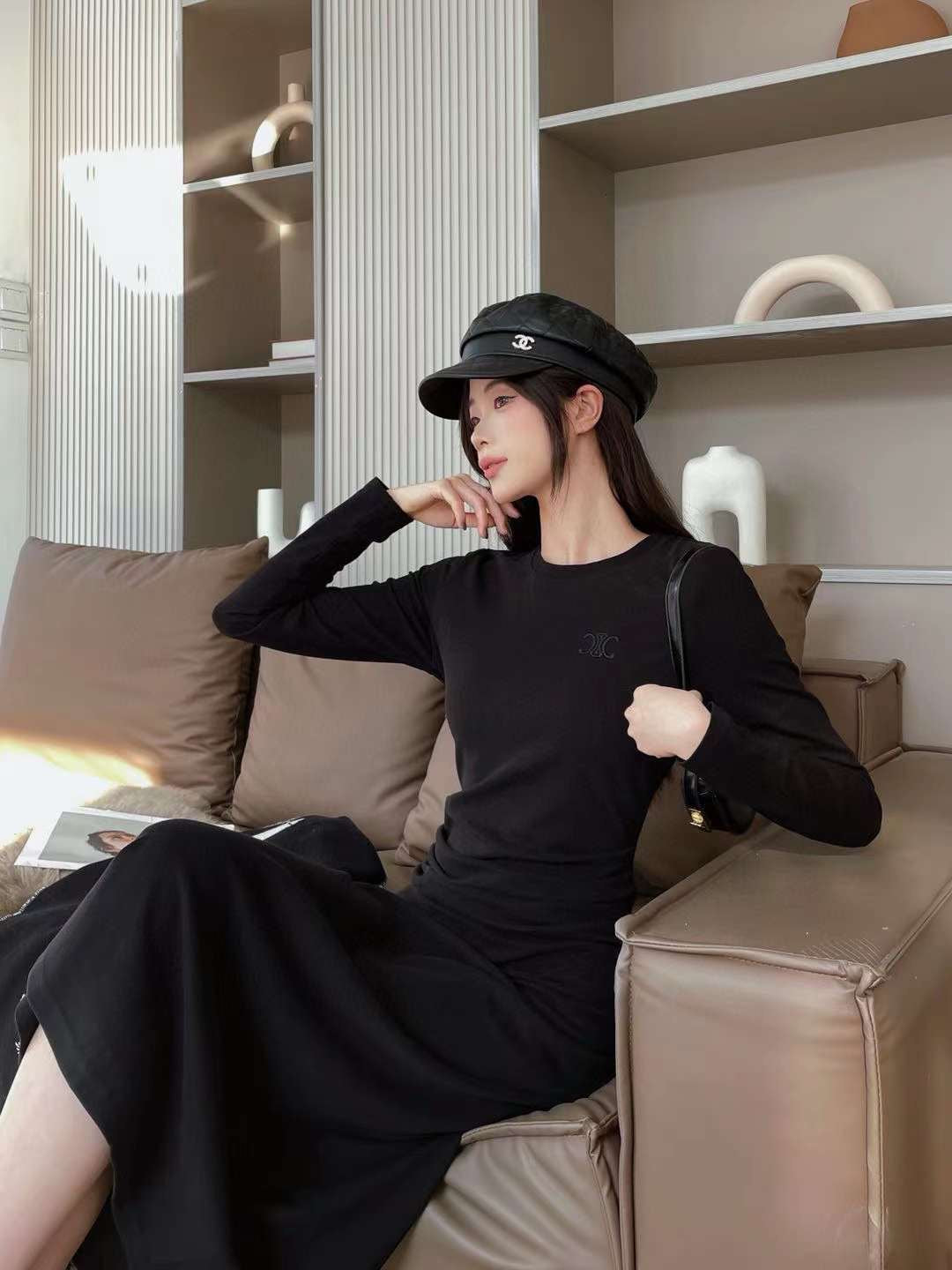 CL dress cotton long black  251