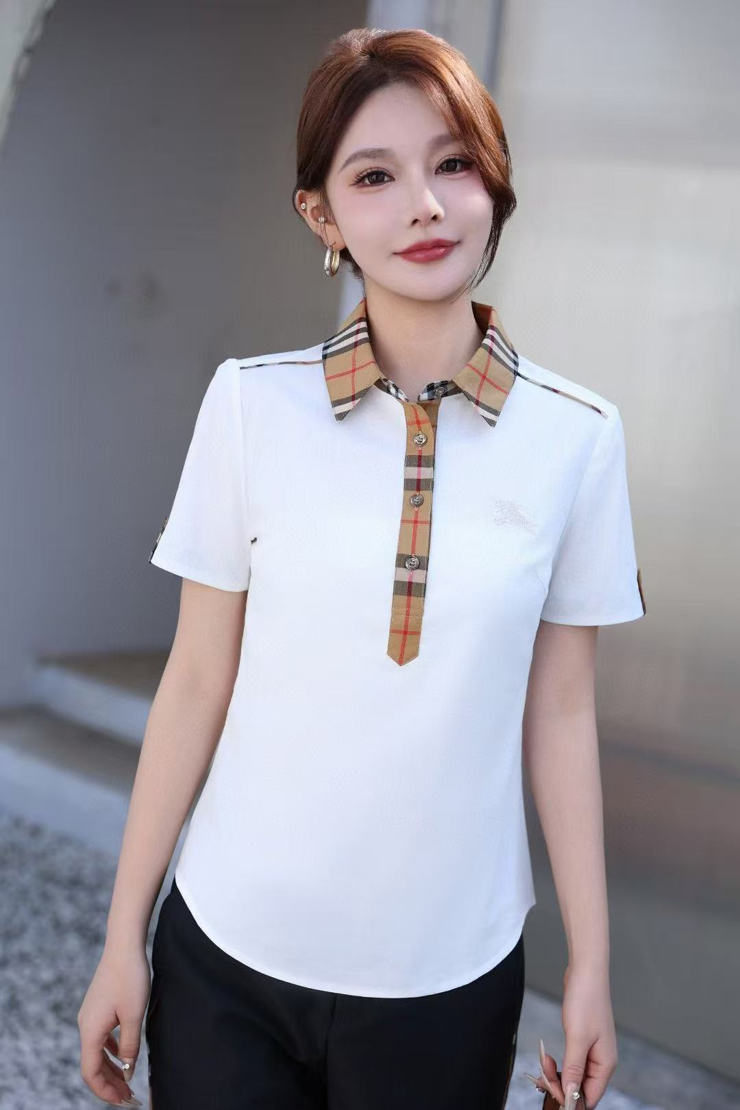 Áo BB 1267 cổ bẻ Màu Trắng 6696