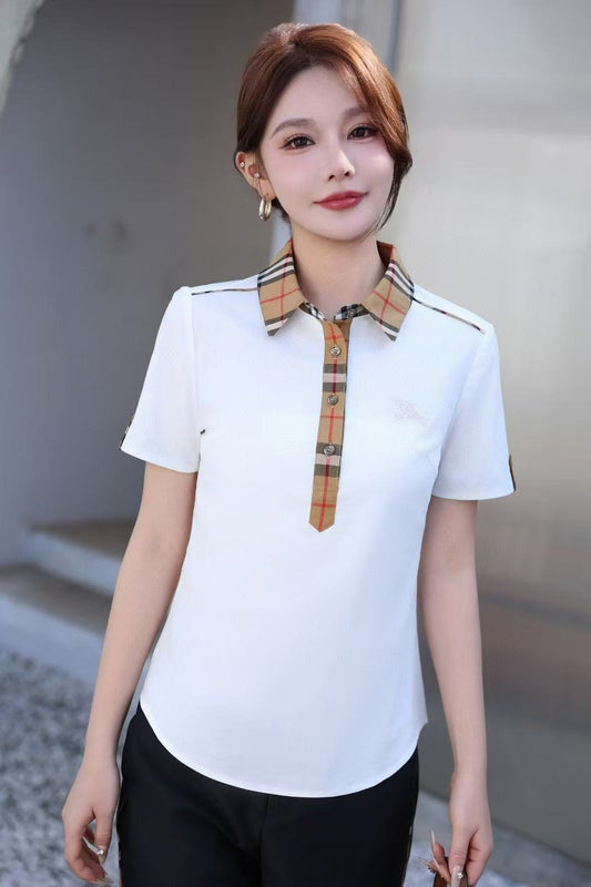 Áo BB 1267 cổ bẻ Màu Trắng 6696