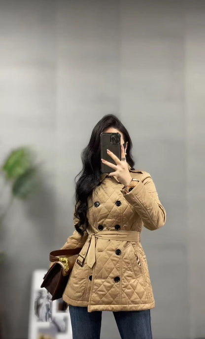 Áo Bb phao dài kèm belt Màu Nude 7542