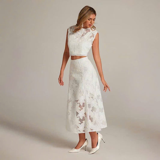 Sét ren váy trắng tinh khôi cực xịn 5323