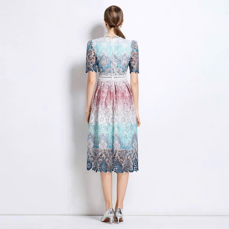 Đầm ren loang nhiều màu 6309