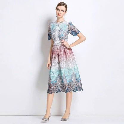 Đầm ren loang nhiều màu 6309