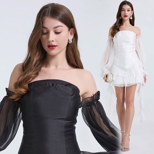 Đầm quây tay rời trẻ trung MÀU TRẮNG 5839