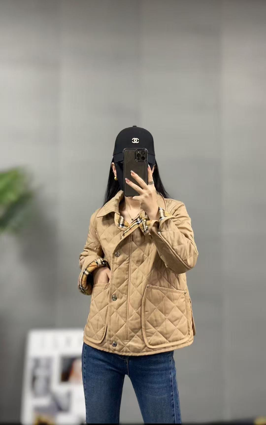 Áo Bb 2533 phao ngắn túi cổ nhung Màu Đen 7535