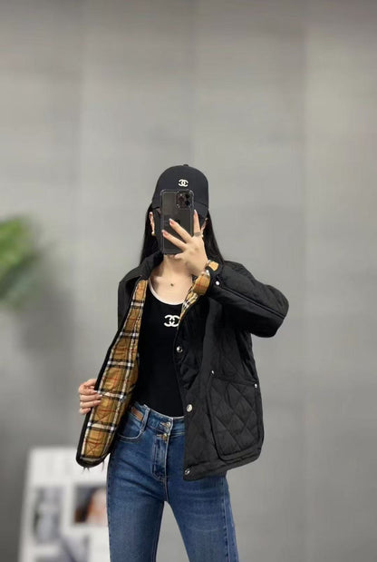 Áo Bb 2533 phao ngắn túi cổ nhung Màu Đen 7535