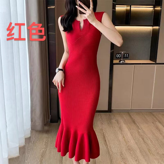 Đầm body sát nách đuôi cá đỏ  346