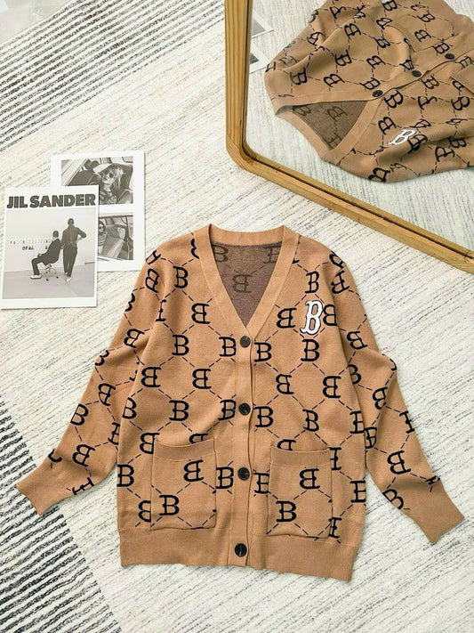 Áo cardigan Bbr chữ B màu nude 3823