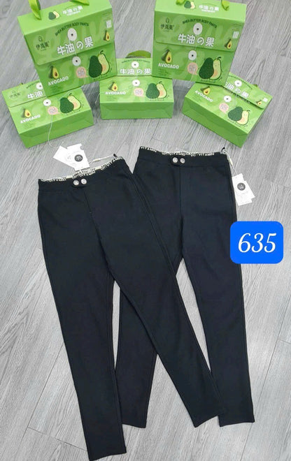 Quần legging bơ cạp cao 2 nút