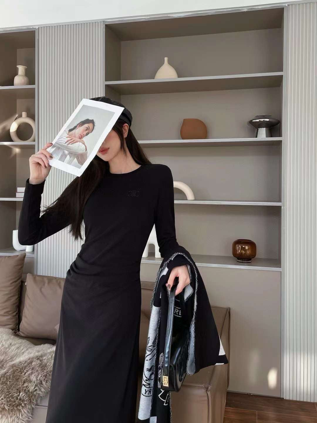 CL dress cotton long black  251