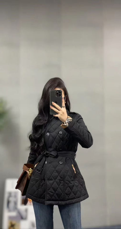 Áo Bb phao dài kèm belt Màu Nude 7542