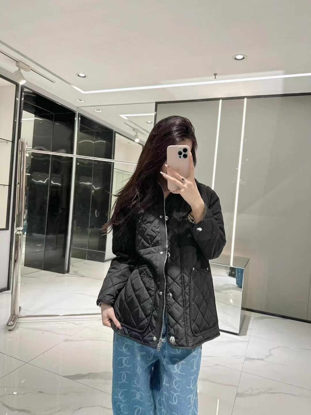 Áo Bb phao 5110 dáng dài kèm nón thun eo Màu Đen 7574