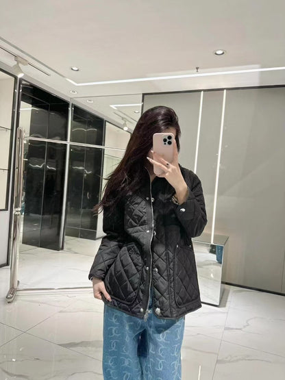 Áo Bb phao 5110 dáng dài kèm nón thun eo Màu Đen 7574