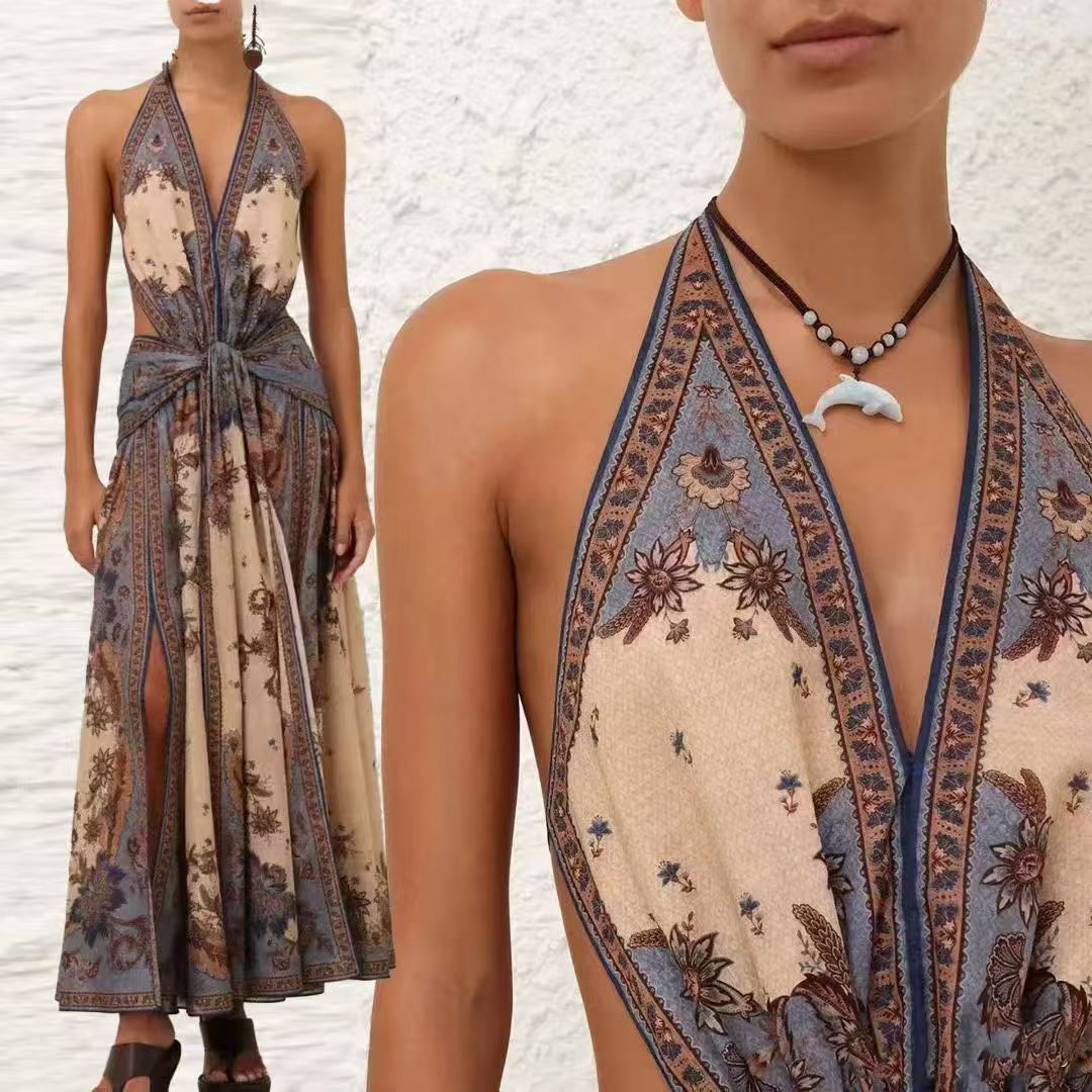 Đầm yếm dài hở lưng quyến rũ 6735