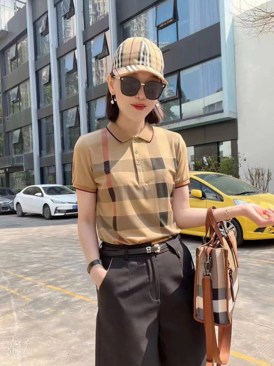 Áo BB polo tay ngắn sọc Màu Nude 5805