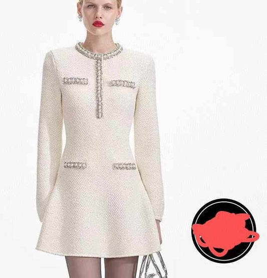 Đầm SELF xoè xịn viền đá trắng MÀU TRẮNG 4741