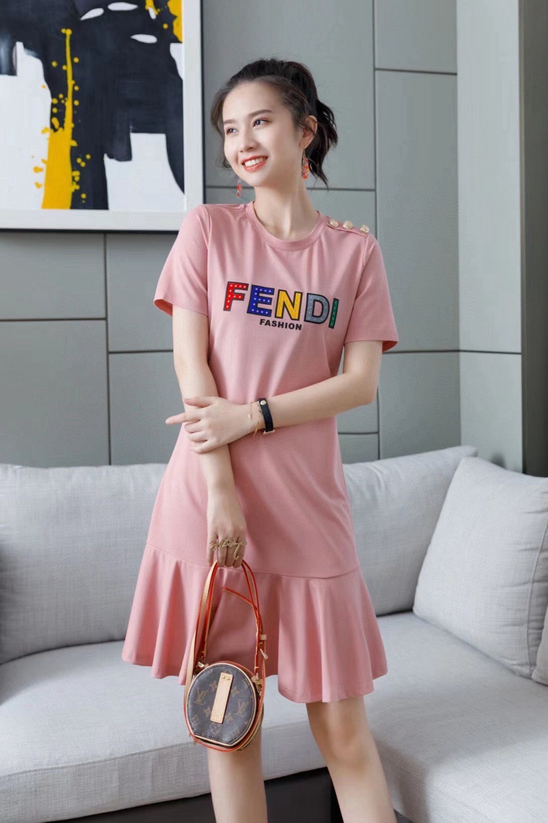 Đầm thun cotton FF xoè  815