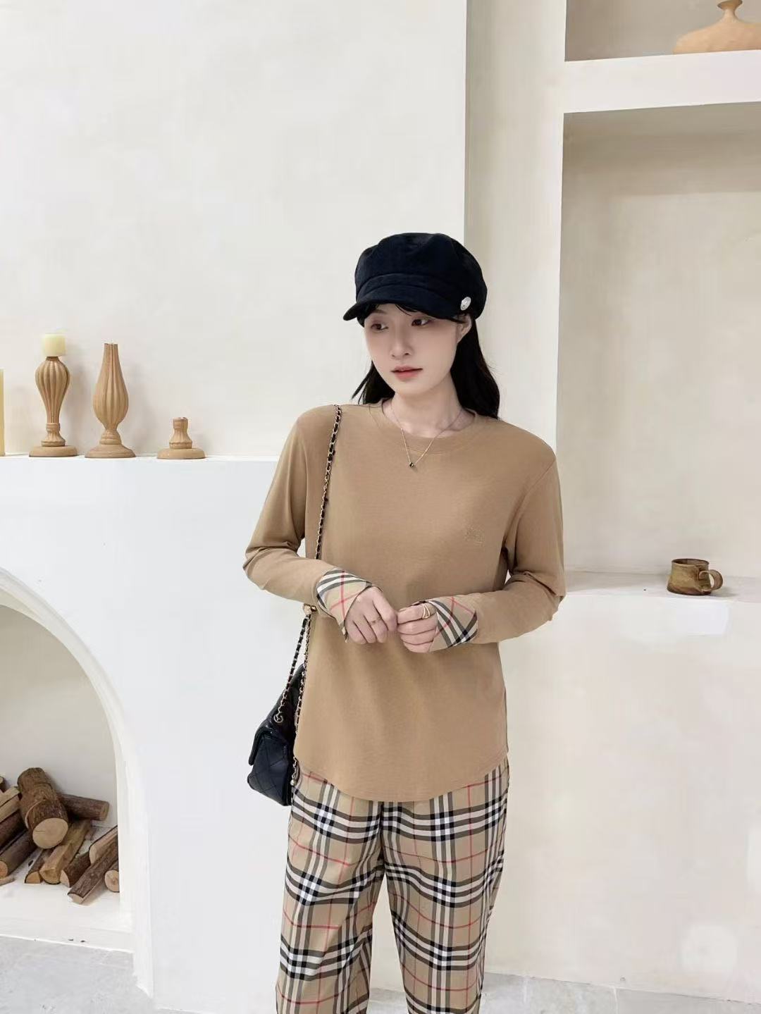 Áo Bb thun cotton tay dài phối sọc Màu Trắng 7513