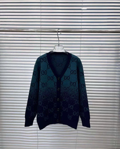 Áo cardigan GG nam xịn màu xanh rêu 3638