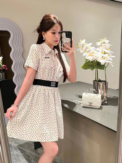 Miu polka dot dress màu chấm đỏ 1611